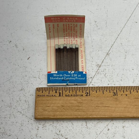 John F. Kennedy Rare White Base Matchbook Match Cover 1,000 Stamps Kenmore Stamp - Picture 6 of 6